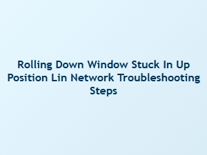 Troubleshooting Lin Network Window Control Issues