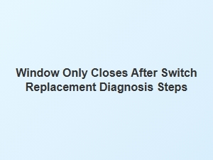 Diagnosing Window Closure After Switch Replacement